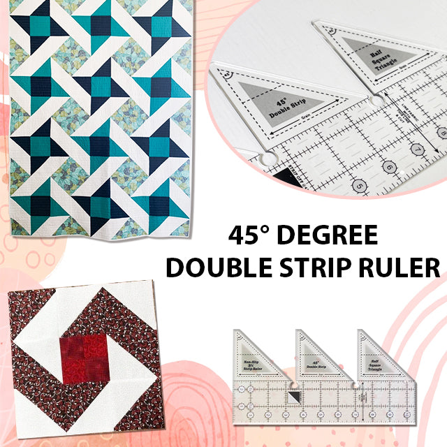 45° Degree Double Strip Ruler - With Instructions