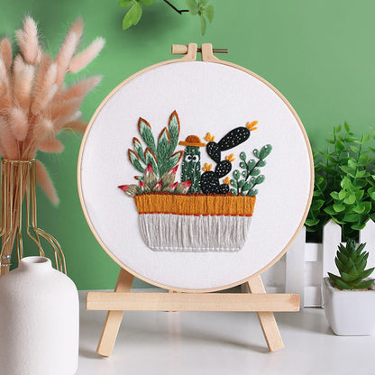 Succulent Serenity Embroidery Kit: Bring Nature’s Charm into Your Home
