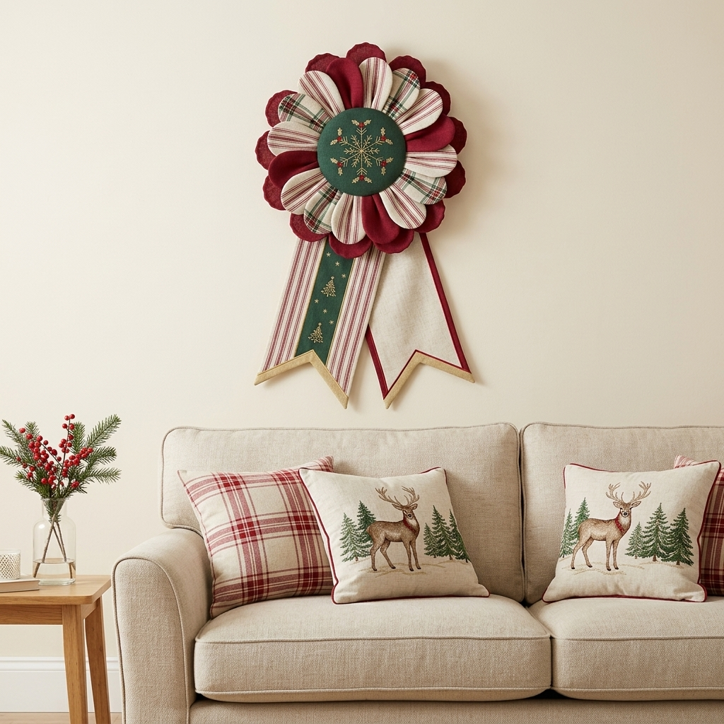 Custom Fabric Flower Door Hanger Sewing Template Set - With Instructions