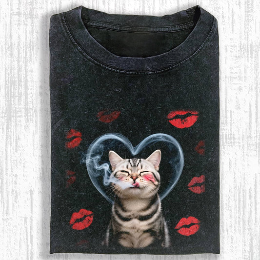 SMOKING CAT MEME T-SHIRT