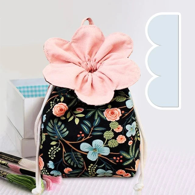 Flower Drawstring Storage Bag Template