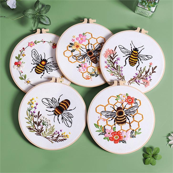 DIY Bee Embroidery Kit: Craft Your Nature-Inspired Masterpiece