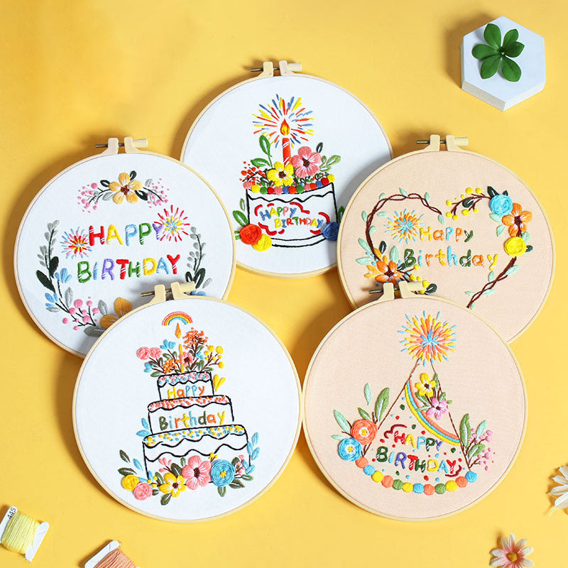 Birthday Cake Bloom - Themed DIY Embroidery Kits