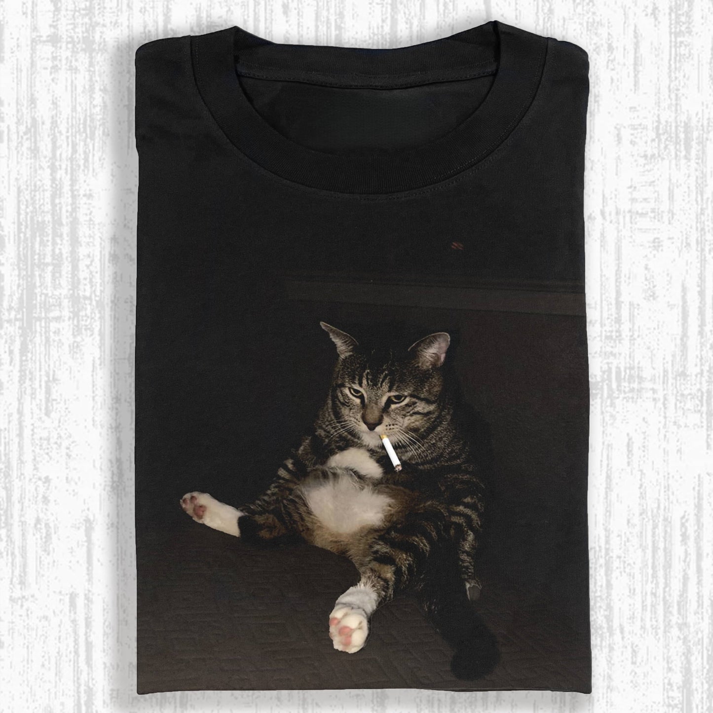 Wacky Lazy Cat with Cigarette T-shirt