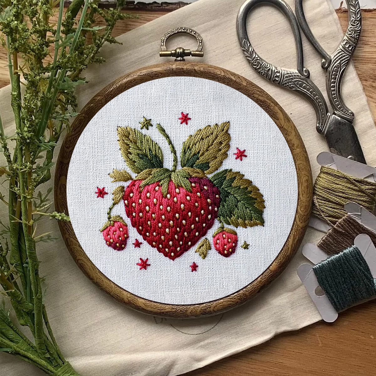 Rubbyoo Embroidery Kit- Cute Strawberry