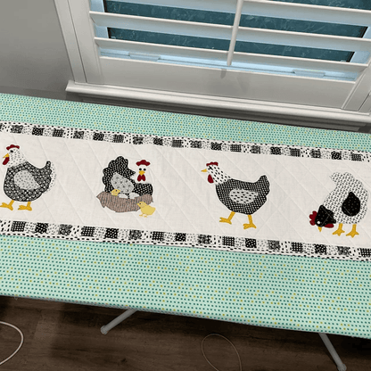 Weekend Chicken Table Runner Pattern Sewing Templates Set - With Instructions