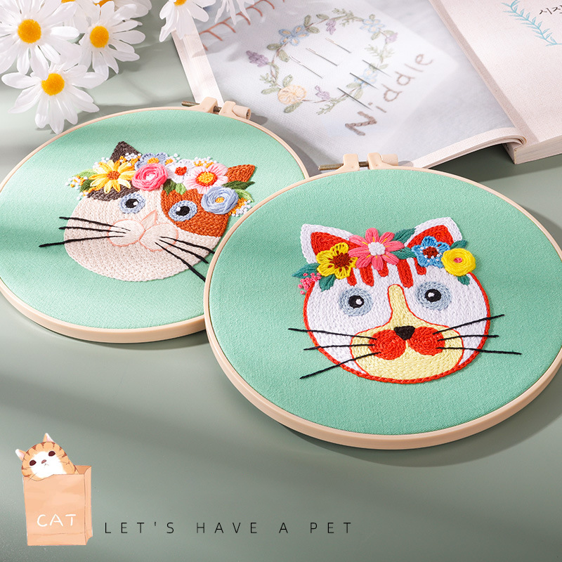 Enchanted Feline Embroidery Kit