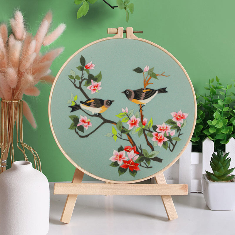 Embroidery Hoop Birds gift Kit for Beginner