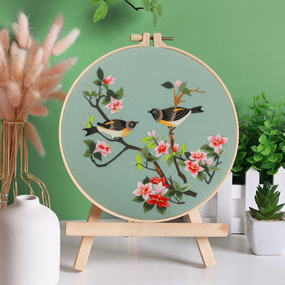 Embroidery Hoop Birds gift Kit for Beginner