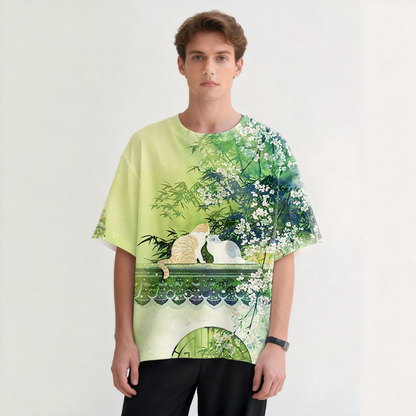Kissing Catsl Graphic Print T-Shirt