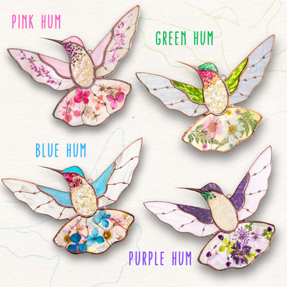 Stained Glass Hummingbird Suncatcher - Home Decoration