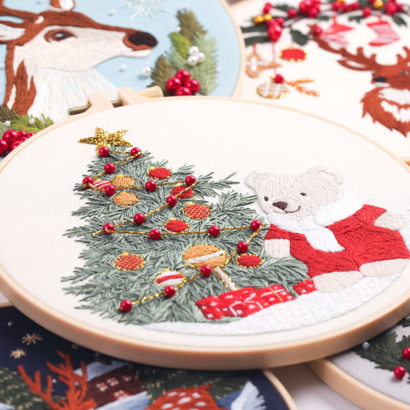 Christmas Cute Creatures  - Themed DIY Embroidery Kits