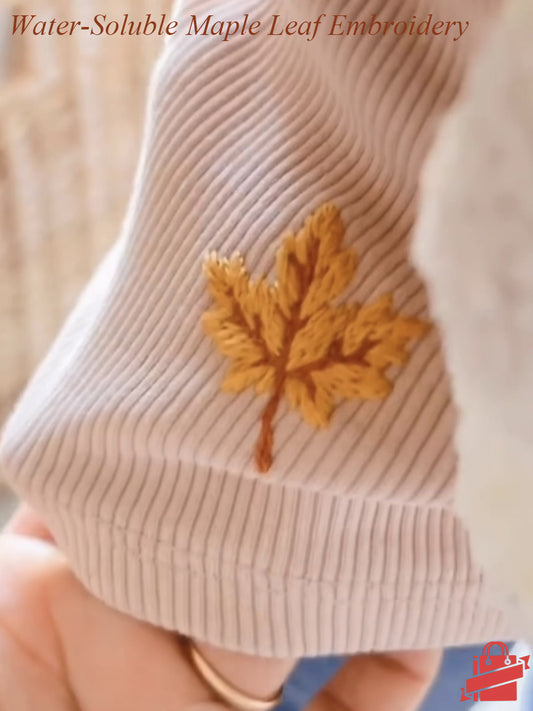 DIY Water-Soluble Printed Maple Leaf Embroidery