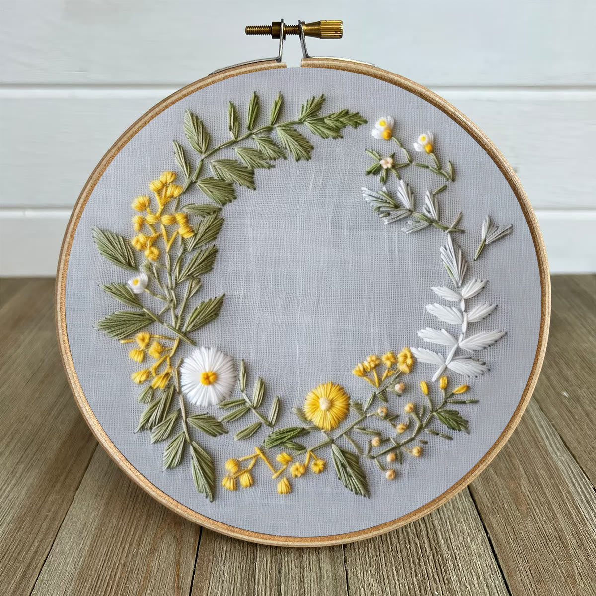 Rubbyoo Embroidery Kit- Delicate  Wreath | For Craft Lover Hand Stitch