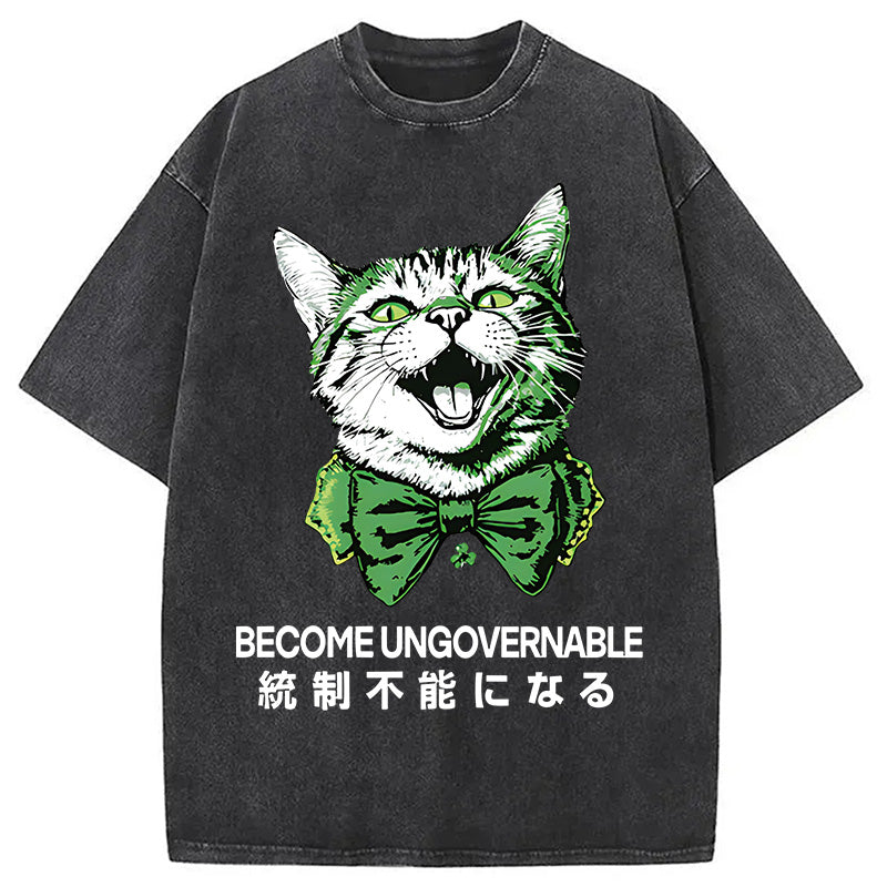 St. Patrick's Day Prank Cat Washed T-Shirt