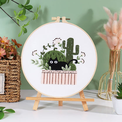 Rubbyoo Embroidery Kit - Cute Black Cat
