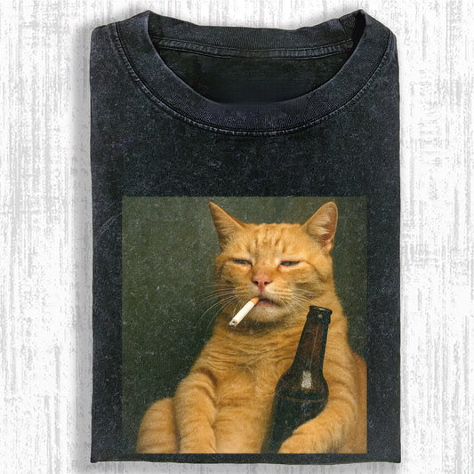WACKY HANGOVER CAT T-SHIRT