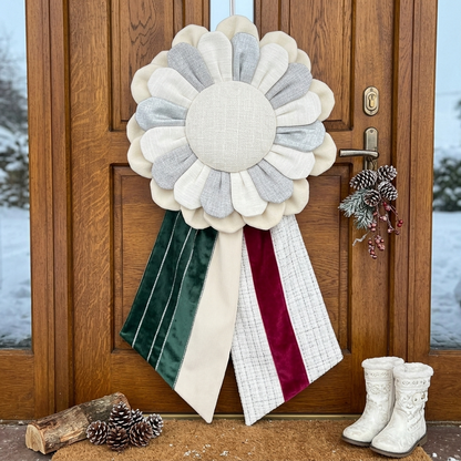 Custom Fabric Flower Door Hanger Sewing Template Set - With Instructions