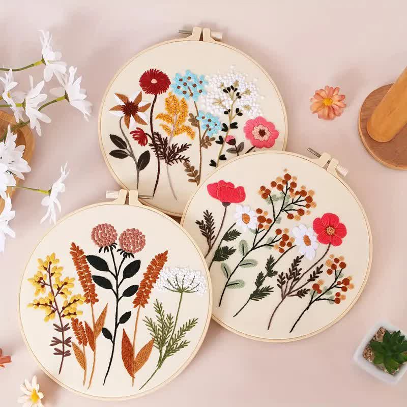 Rubbyoo Embroidery Kit - Floral Pattern