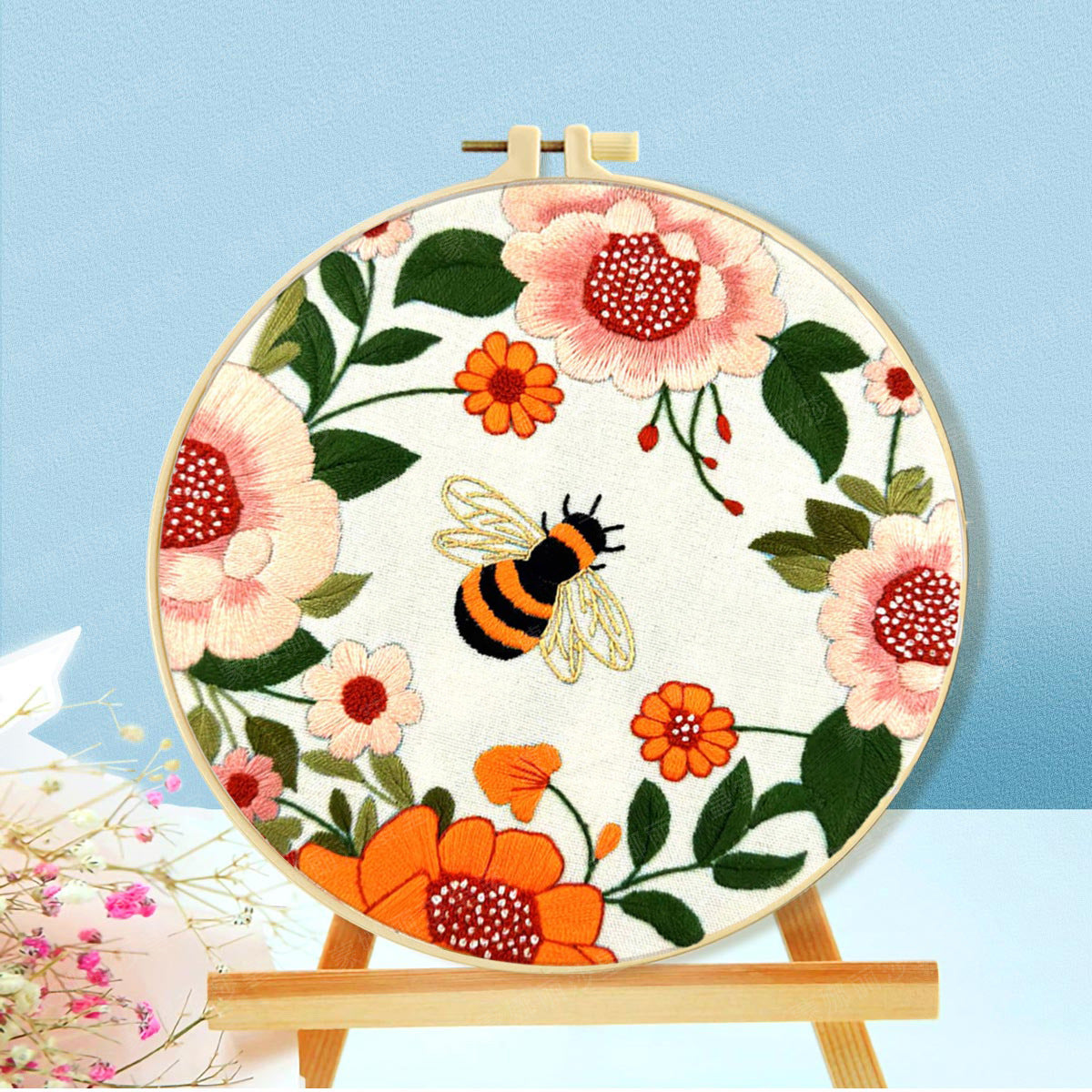 Sunflower And Bee Embroidery Kit