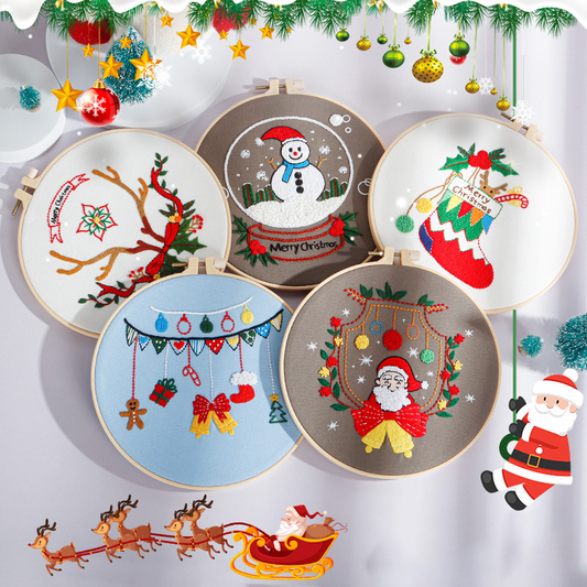 Festive Christmas Embroidery Kit: Craft Your Holiday Cheer