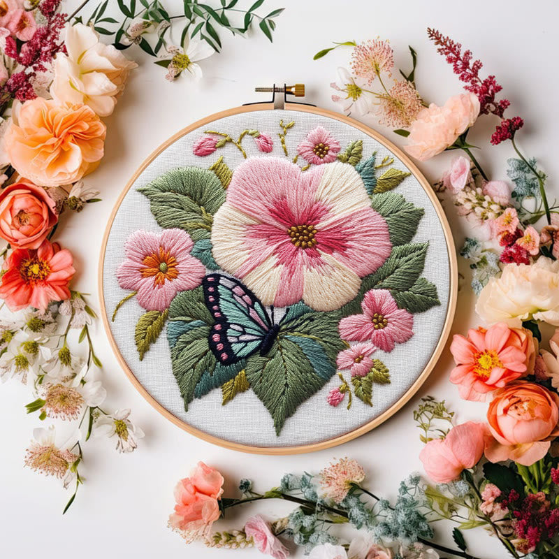 Rubbyoo Embroidery Kit - Butterfly Bloom | DIY Craft Kits  Needlework Gift