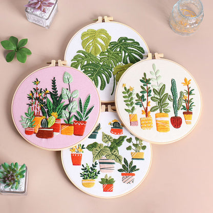 Potted Greenery - Themed DIY Embroidery Kits