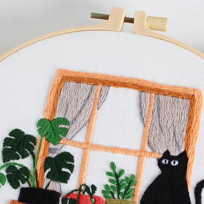 Holiday Cats 2 Embroidery Kits for Beginner