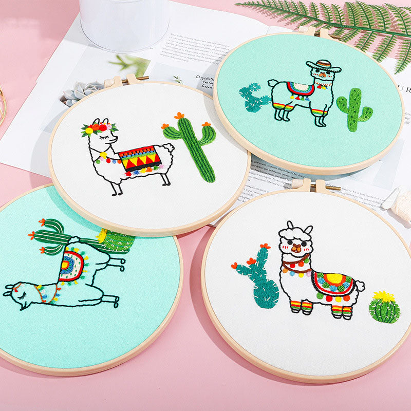 Alpacas and cacti  -Themed DIY Embroidery Kits