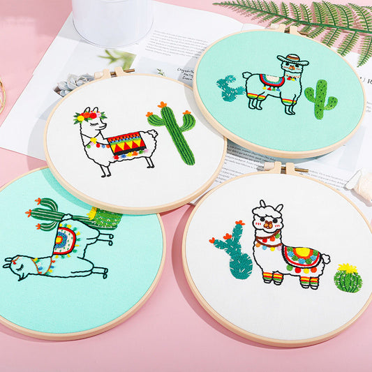 Alpacas and cacti  -Themed DIY Embroidery Kits