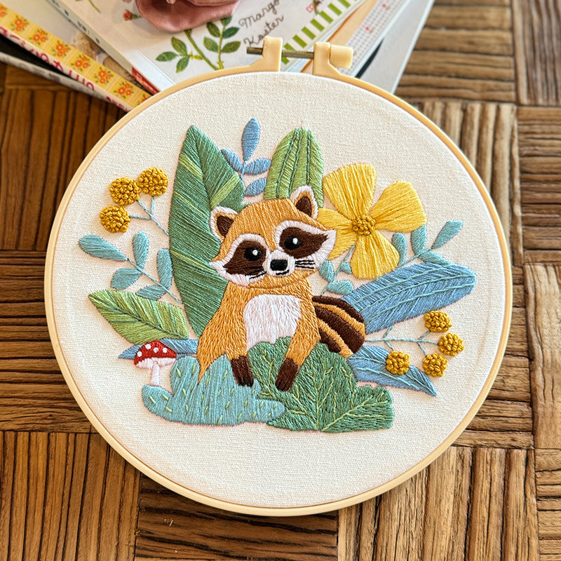 Raccoon Garden - Themed DIY Embroidery Kits