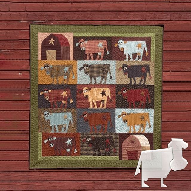 DIY Aggravating Cows Quilt Template Set-With Instructions