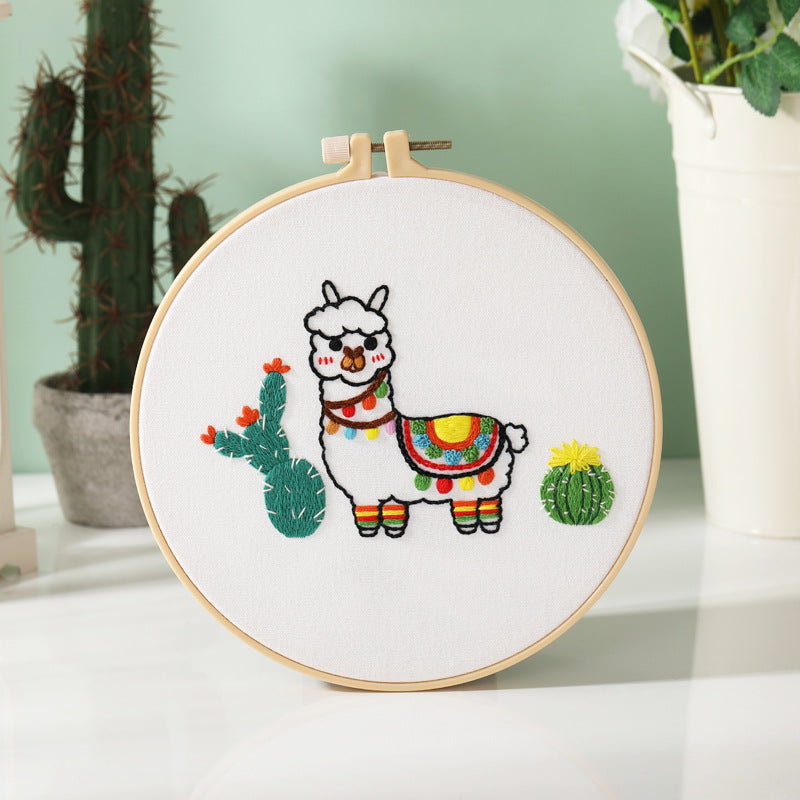 Alpacas and cacti  -Themed DIY Embroidery Kits