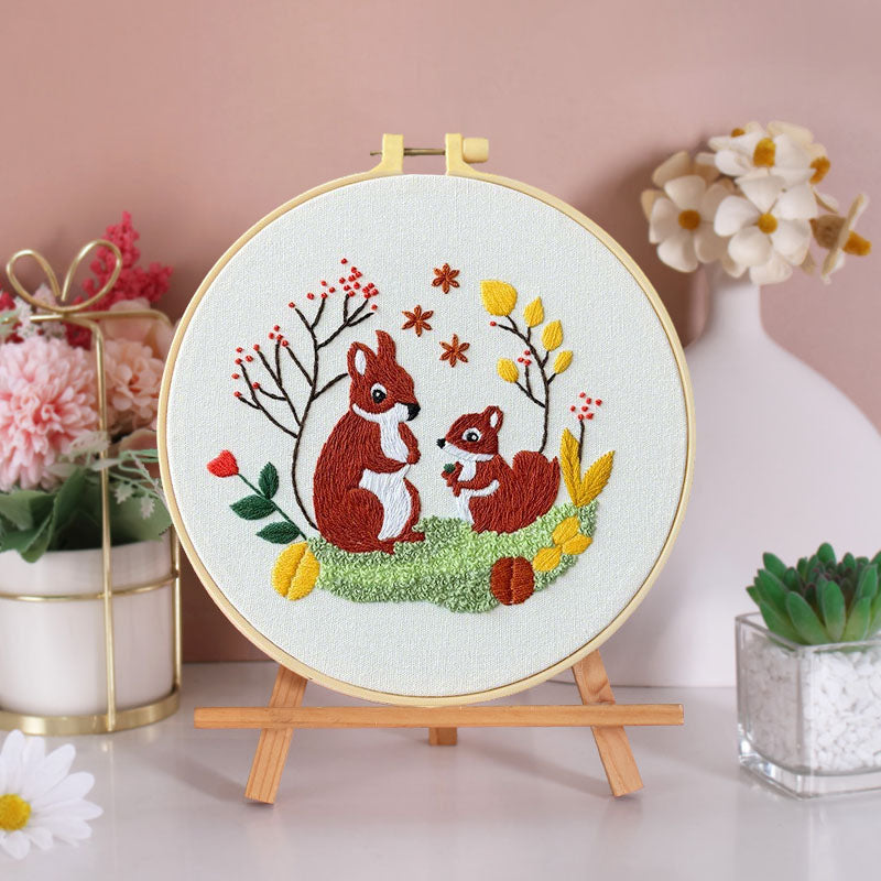 Woodland Critters And Autumn Embroidery Kit