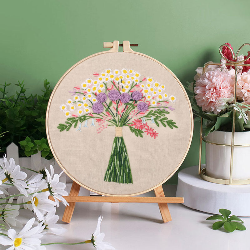 Blooming Bouquet Embroidery Kit: Craft Your Floral Masterpiece