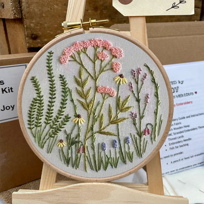 Rubbyoo Embroidery Kit-Wildflowers Pattern | Embroidery Kit For Beginner,Modern Embroidery