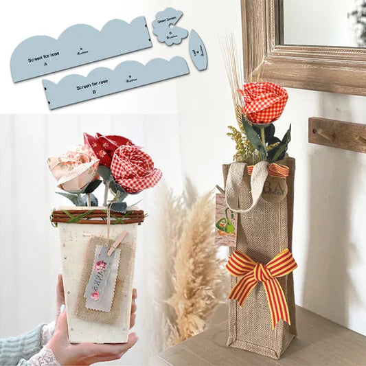Fabric Roses Template Set - With PDF Patterns + Instructions