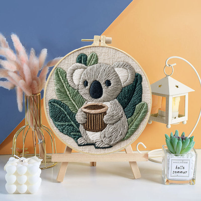 Koala And Eucalyptus Embroidery Kit