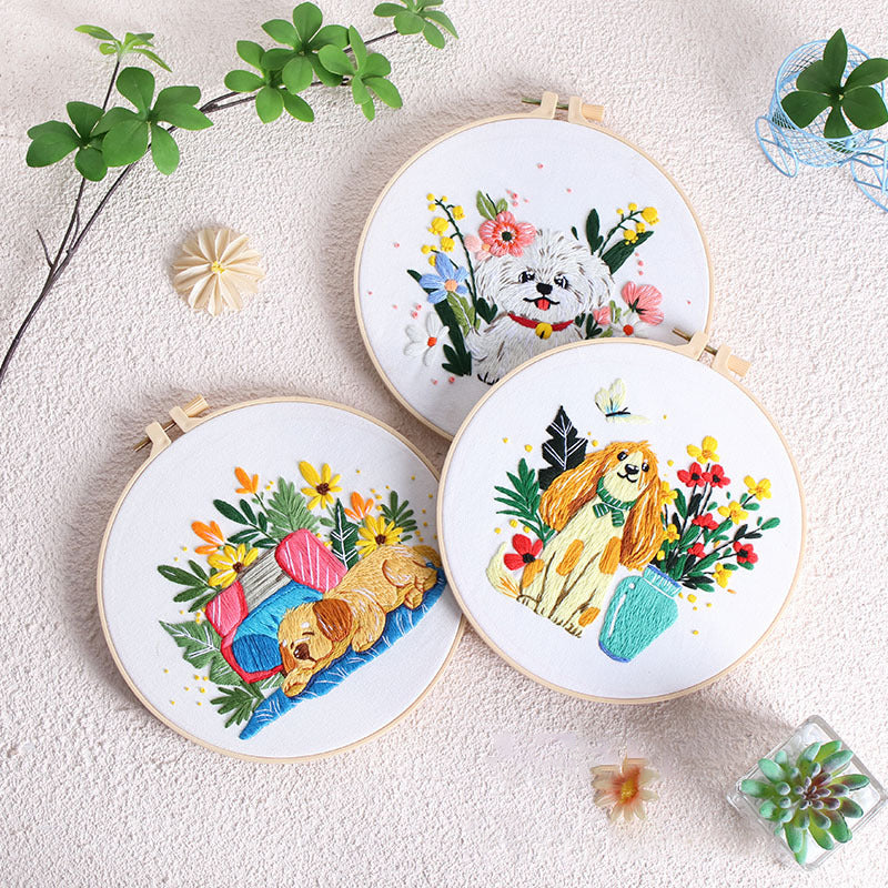 Paws And Petals Embroidery Kit: Celebrate Joyful Moments with Every Stitch