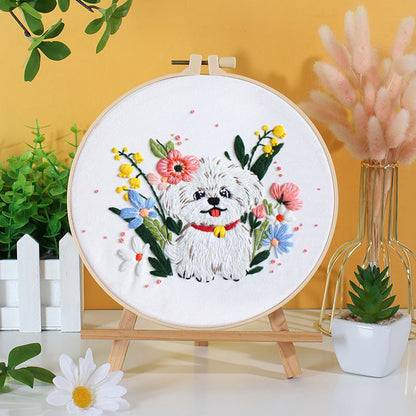 Paws And Petals Embroidery Kit: Celebrate Joyful Moments with Every Stitch