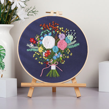 Embroidery Hoop Flowers Gift Kit for Beginner