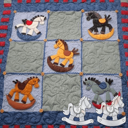Vintage Rocking Horse Quilt Template Set(A+B Style)-With Instructions