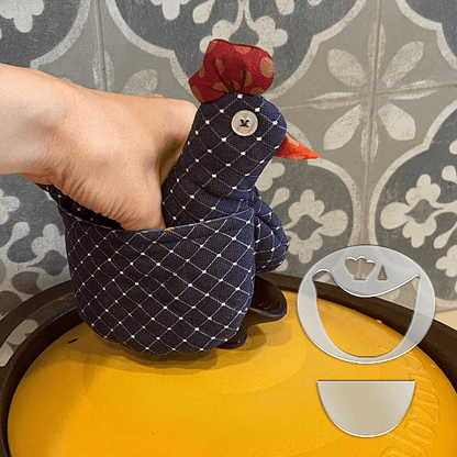 Cute Chicken Pot Holder Template Set -With Instruction