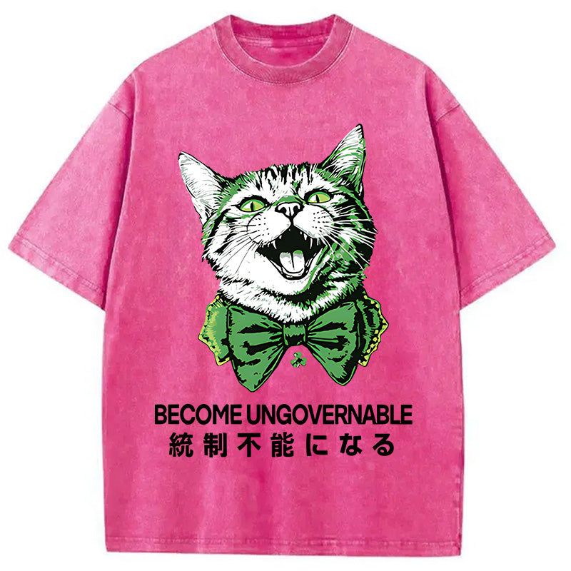 St. Patrick's Day Prank Cat Washed T-Shirt