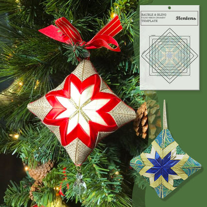 Bauble & Bling Folded Ribbon Ornament Template -With Instructions