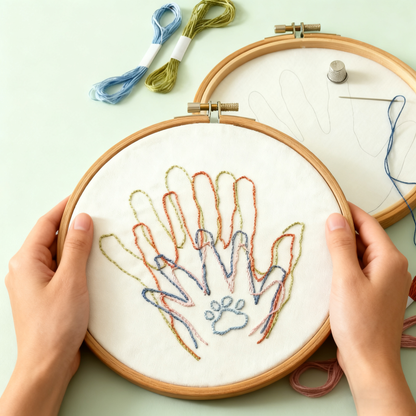 Stick & Stitch Water - Paws & Hands: A Stitched Bond