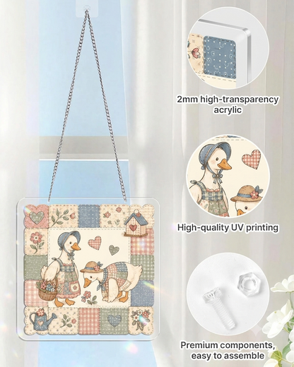 Quilted Goose Puzzle Suncatcher-Acrylic Window Art