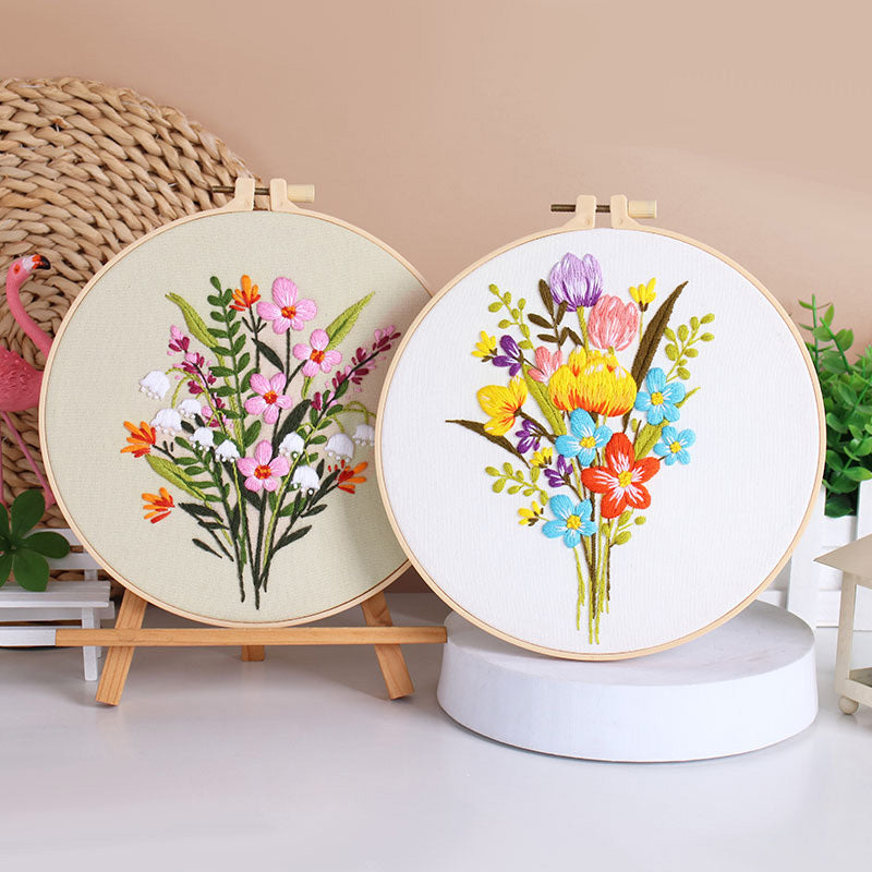 Vibrant Floral Embroidery Kit: Let Nature Bloom in Your Hands