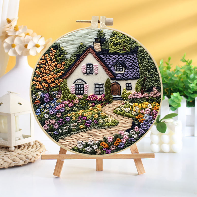 Storybook Cottage Bouquet Embroidery Kit