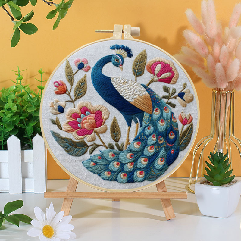 Peacock Splendor Embroidery Kit